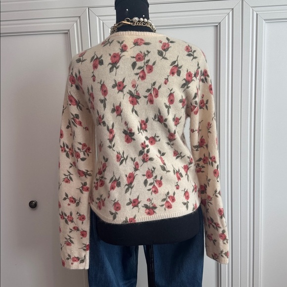 Wool Angora Floral Button-Up Cardigan - Picture 5 of 6